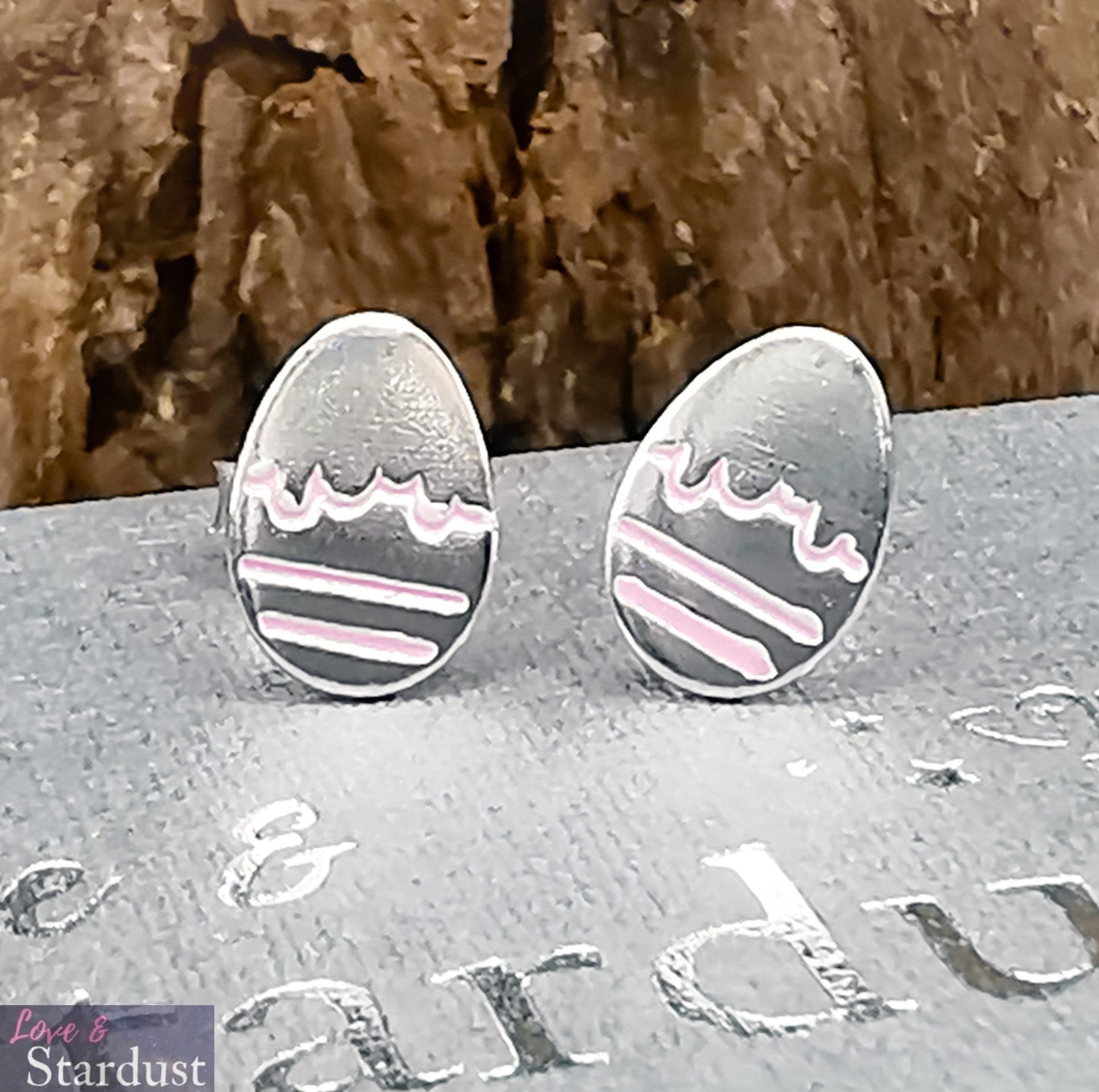 EASTER EGG Sterling Silver & Enamel Earrings