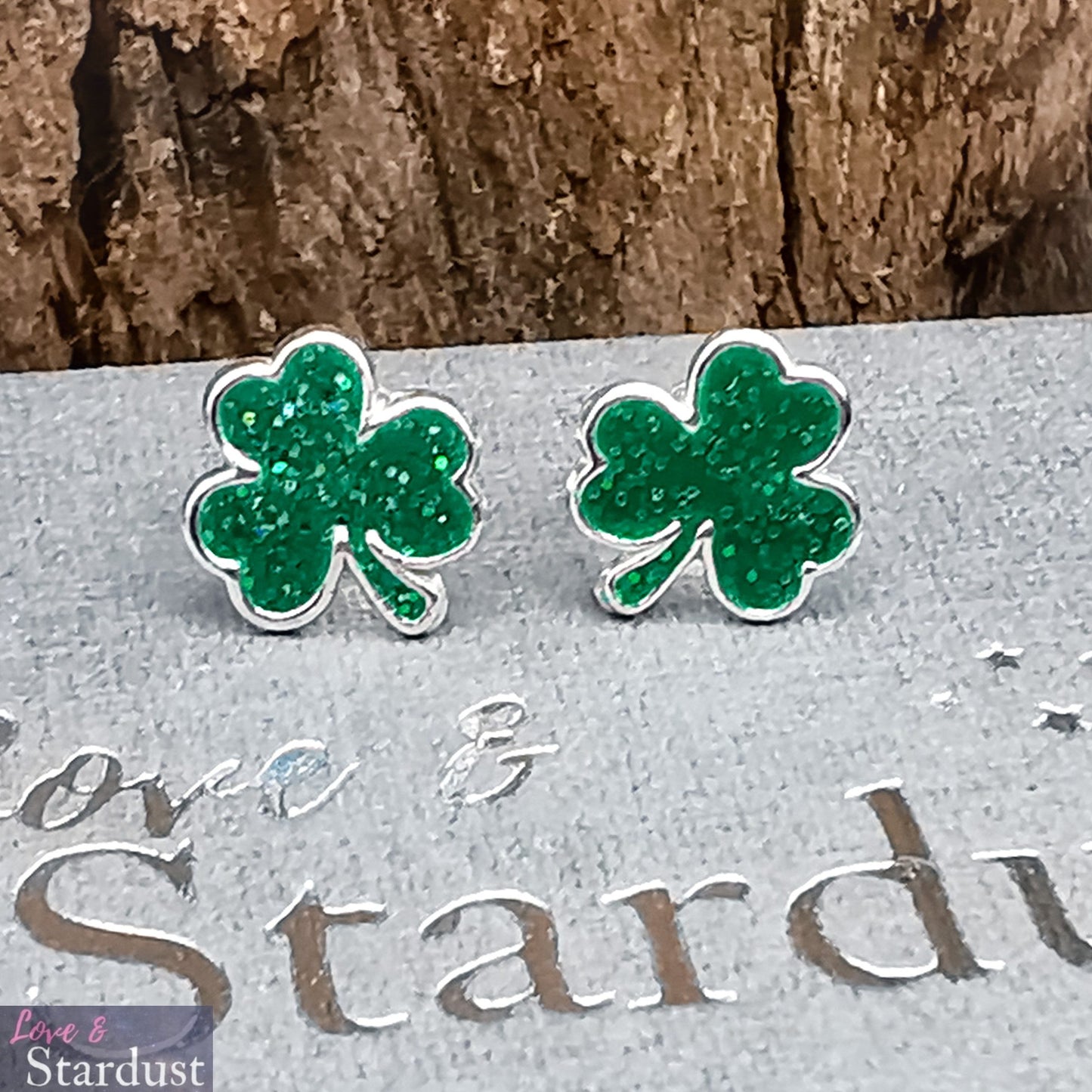 IRISH SHAMROCK Sterling Silver & Enamel Earrings