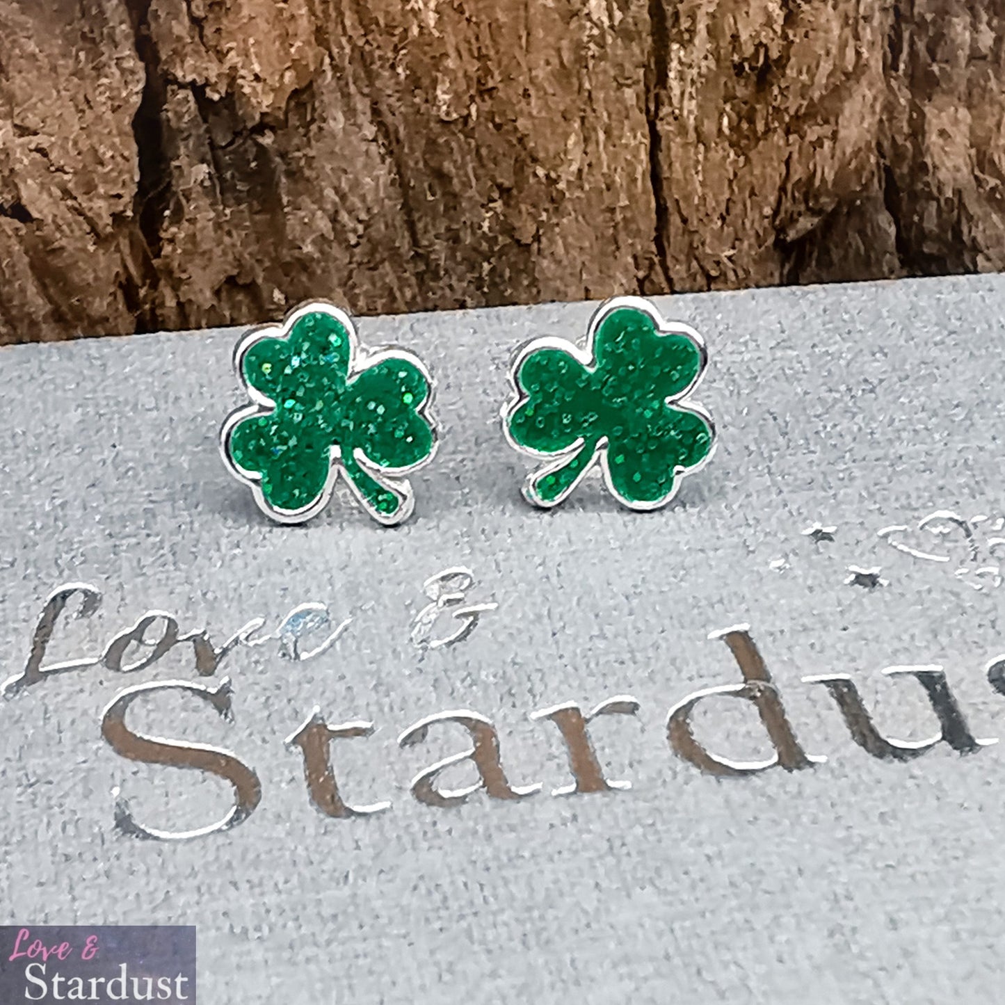IRISH SHAMROCK Sterling Silver & Enamel Earrings