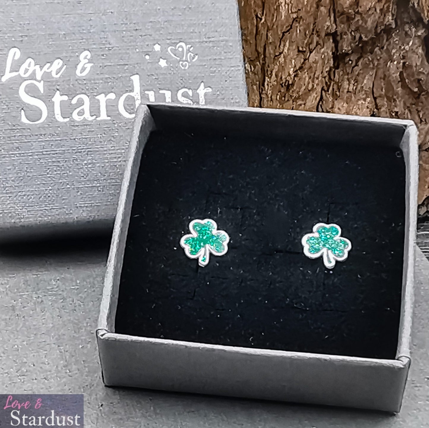 IRISH SHAMROCK Sterling Silver & Enamel Earrings