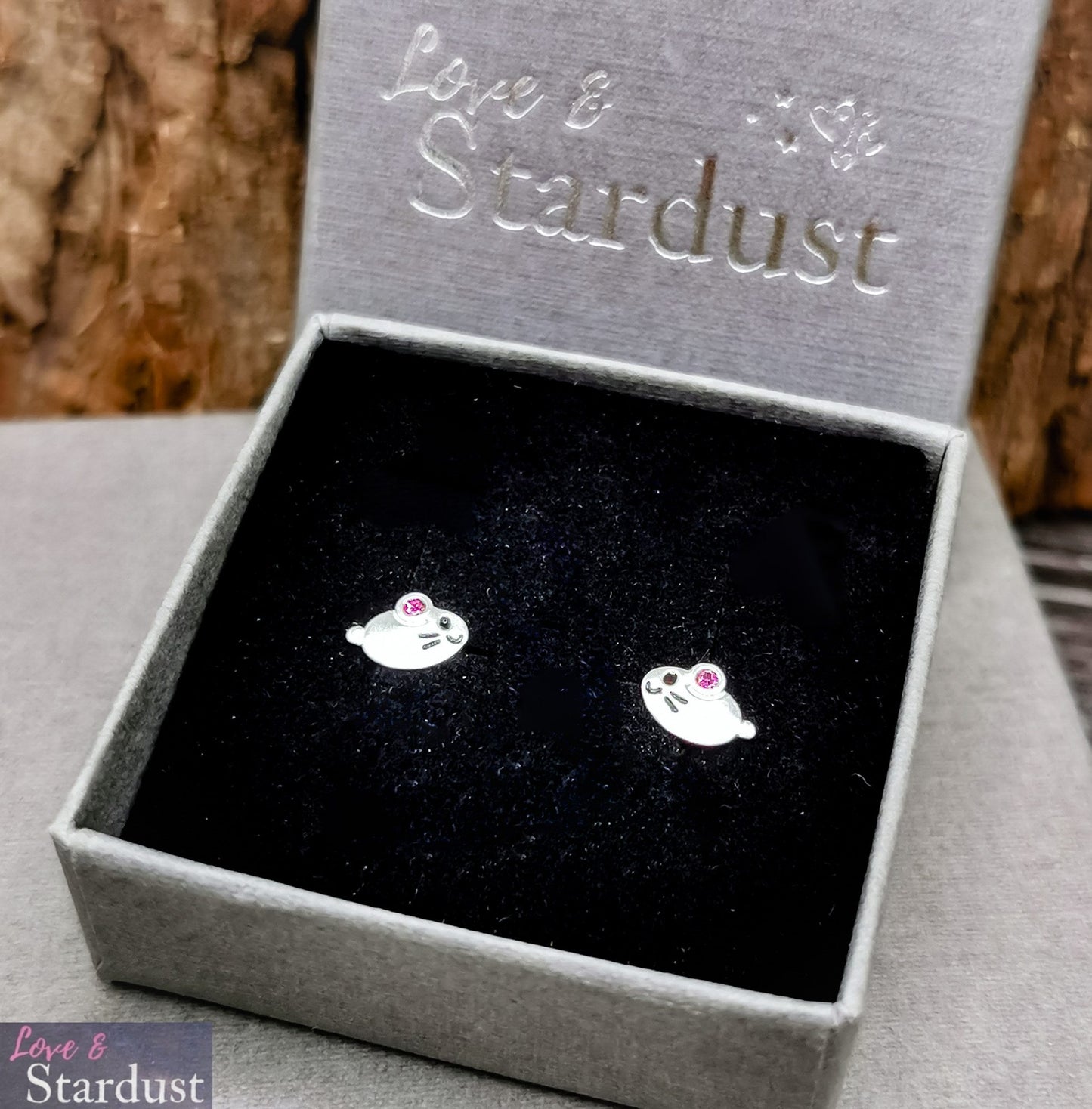 MOUSE Sterling Silver, Enamel & CZ Earrings