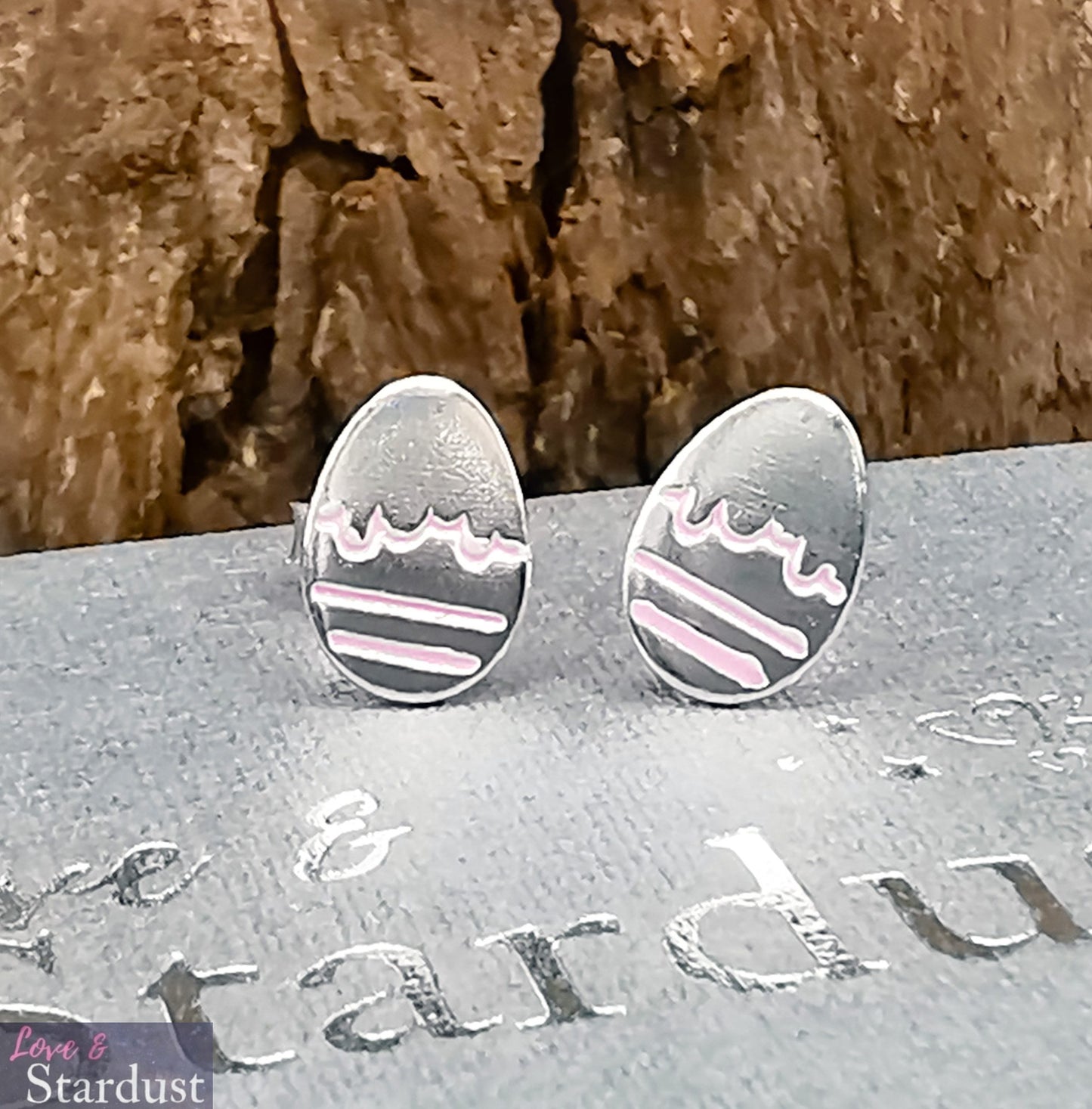 EASTER EGG Sterling Silver & Enamel Earrings