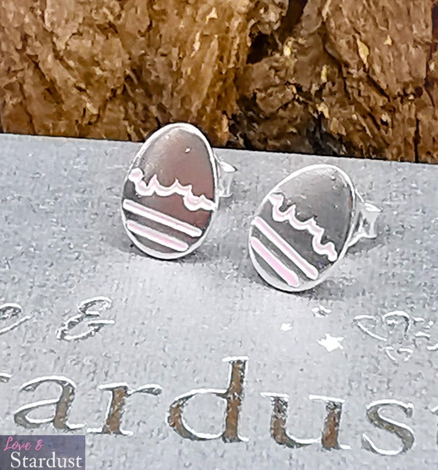 EASTER EGG Sterling Silver & Enamel Earrings
