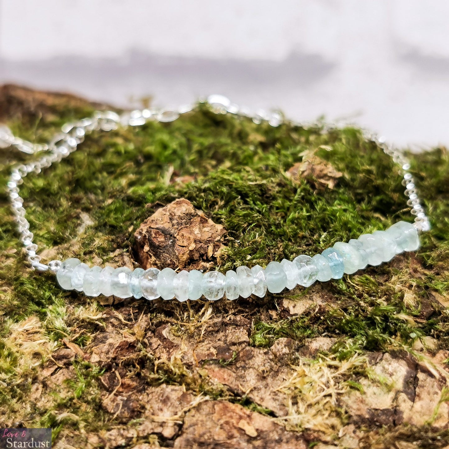 AQUAMARINE Sterling Silver Teen/Small Bracelet