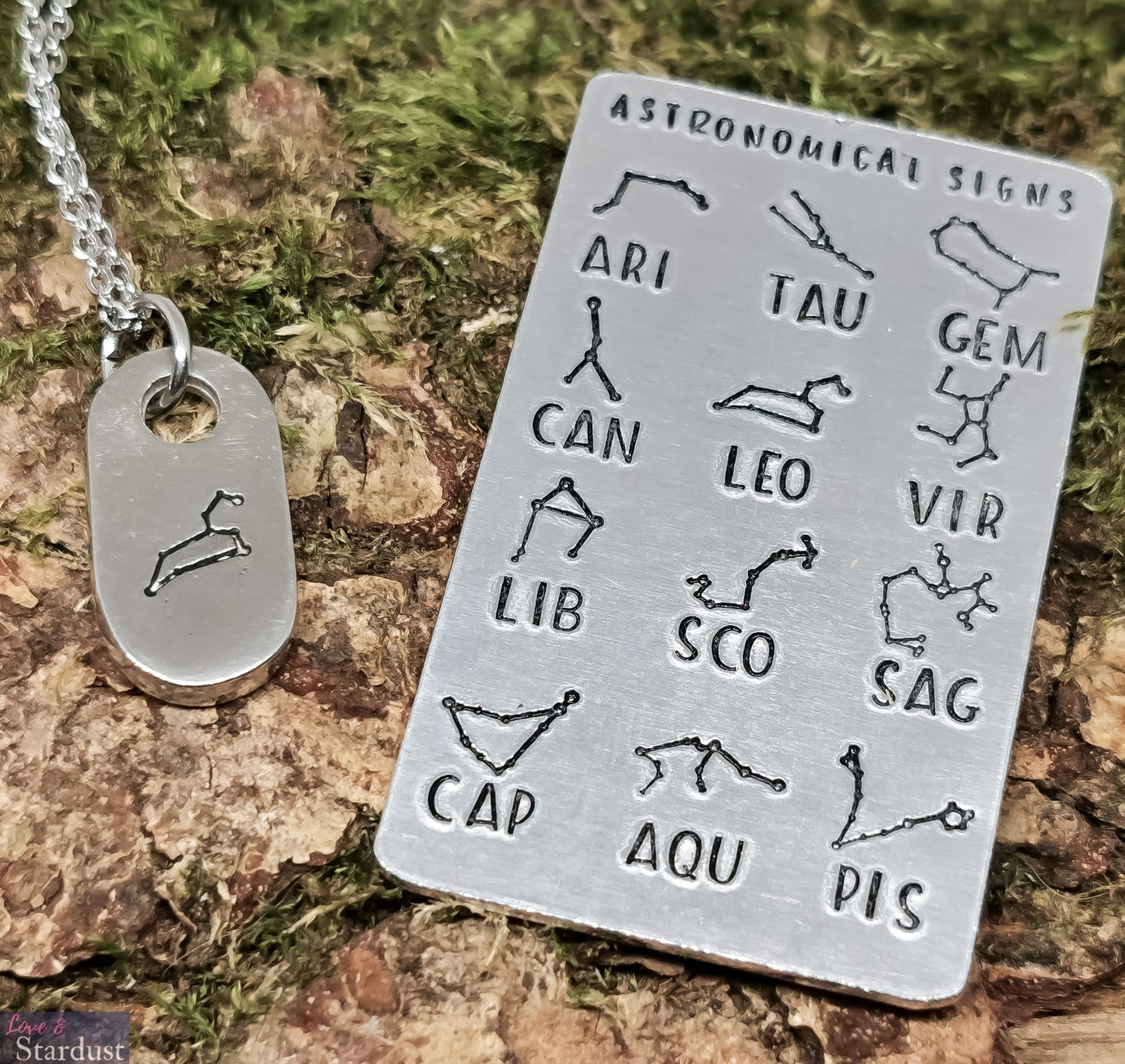ZODIAC ASTRONOMICAL STARSIGN Pewter Necklace
