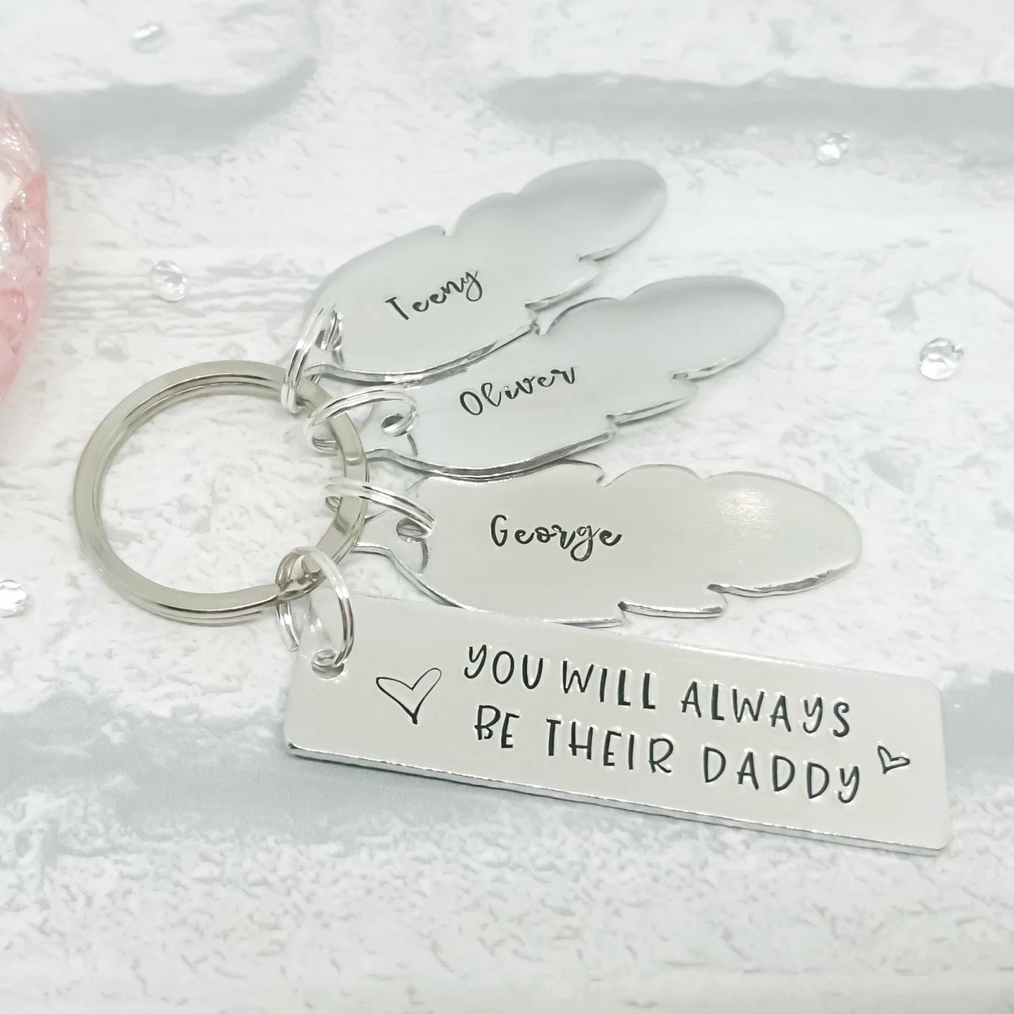 YOU WILL ALWAYS BE Personalised Keyring for Baby's Daddy