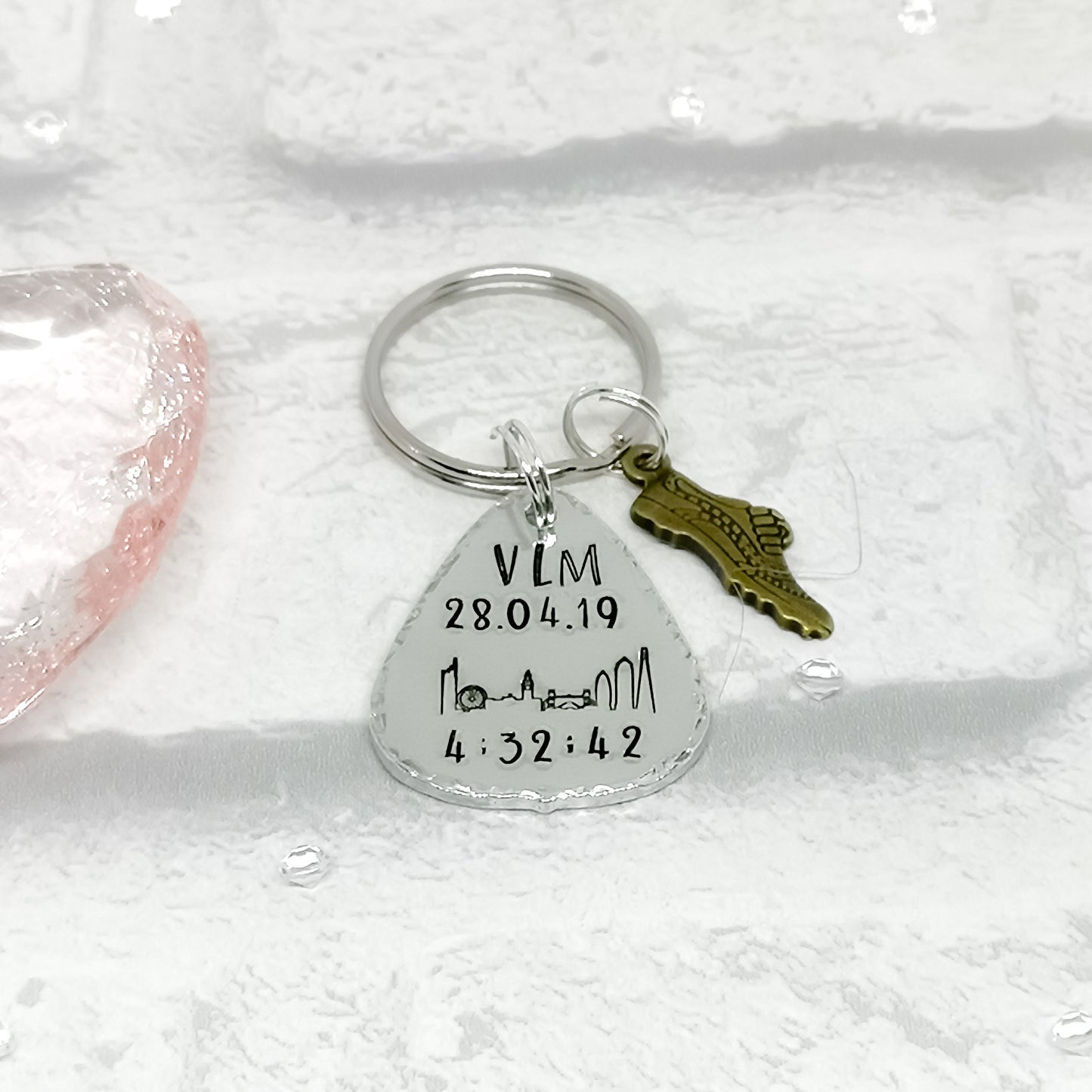 LONDON MARATHON RACE TIME Personalised Keyring