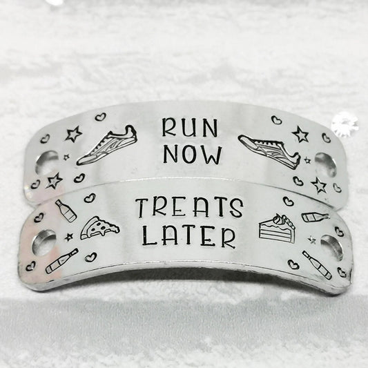 RUN NOW TREATS LATER Trainer Tags