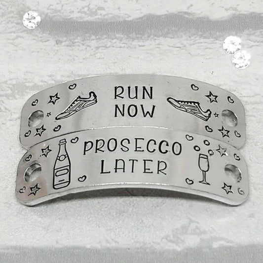 RUN NOW PROSECCO LATER Trainer Tags