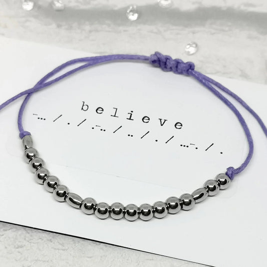 BELIEVE Morse Code Bracelet