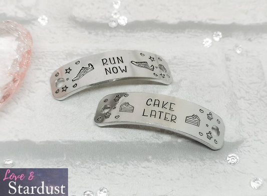 RUN NOW CAKE LATER Trainer Tags