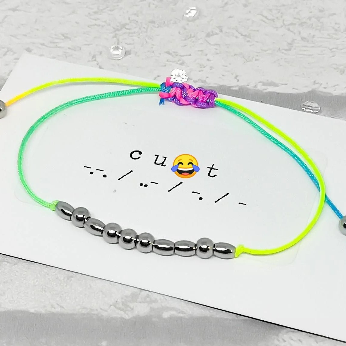 CUNT Morse Code Bracelet
