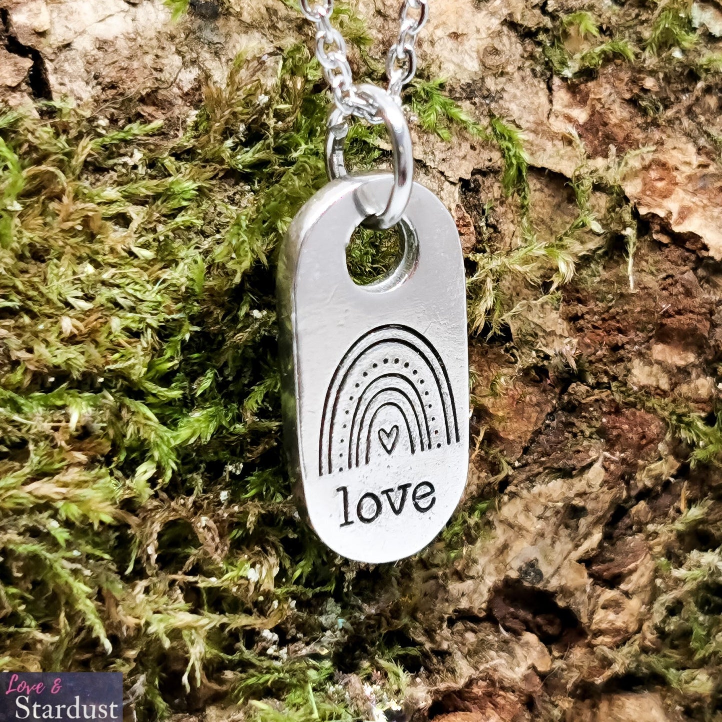 BOHO RAINBOW LOVE Pewter Necklace