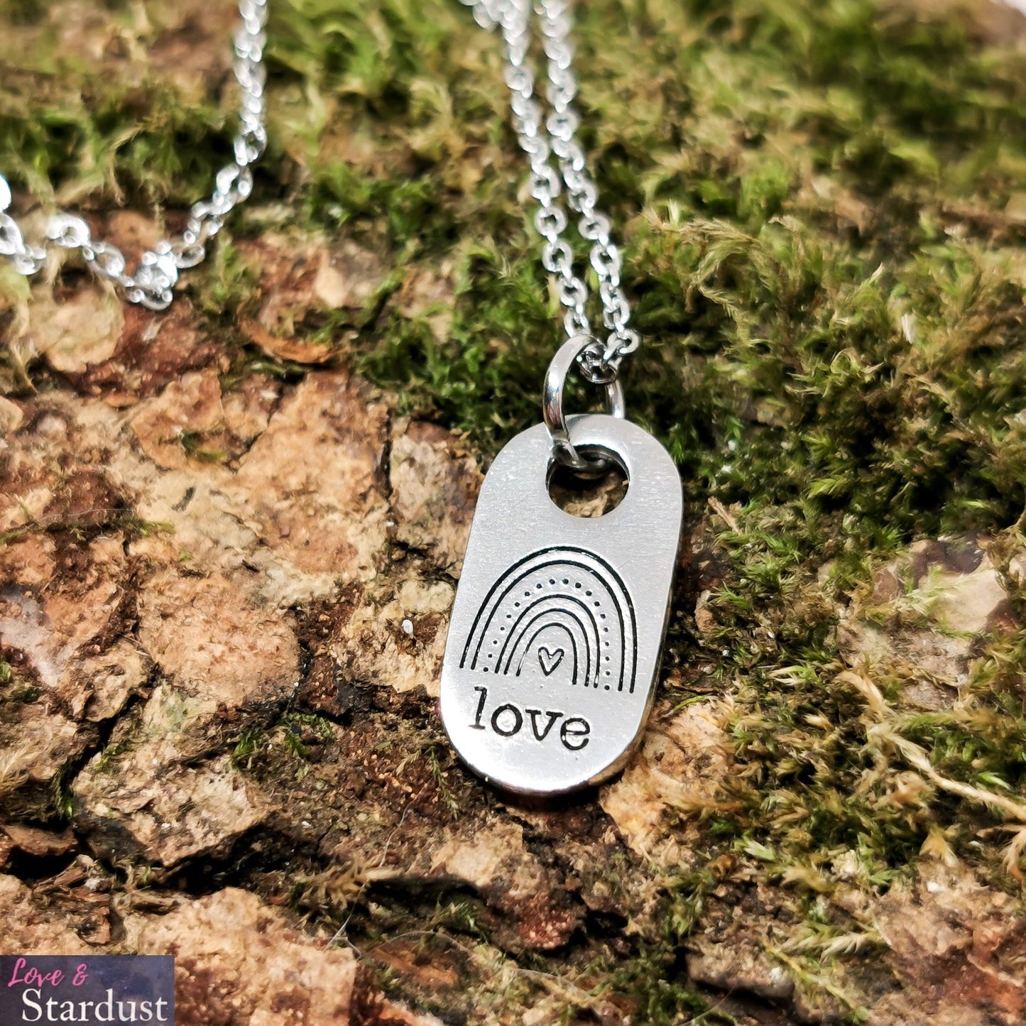 BOHO RAINBOW LOVE Pewter Necklace