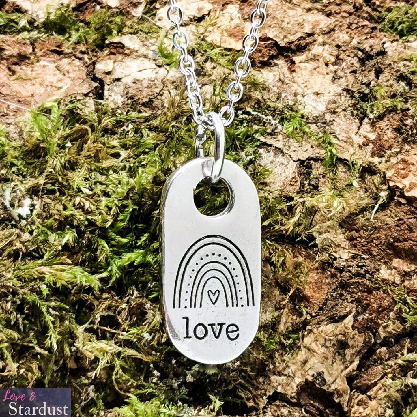 BOHO RAINBOW LOVE Pewter Necklace