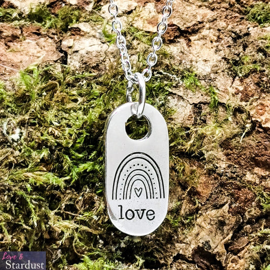 BOHO RAINBOW LOVE Pewter Necklace