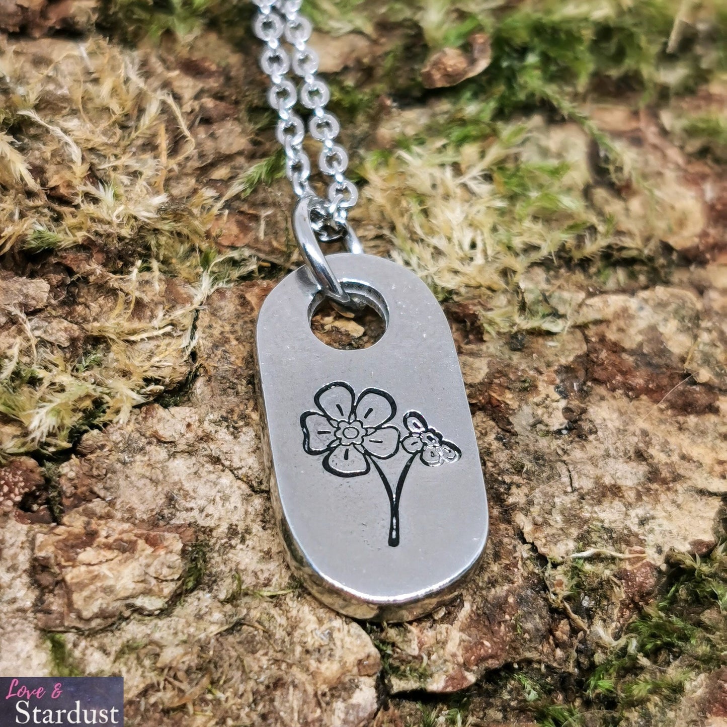FORGET ME NOTS Pewter Necklace