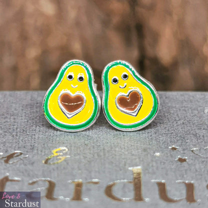 AVOCADO Sterling Silver & Enamel Earrings