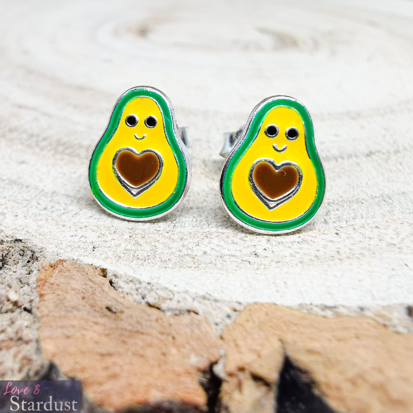 AVOCADO Sterling Silver & Enamel Earrings