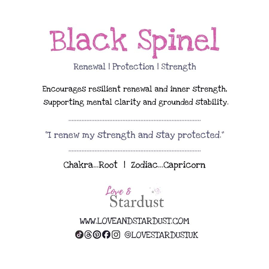 BLACK SPINEL Sterling Silver Slider Bracelet