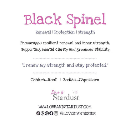 BLACK SPINEL Sterling Silver Slider Bracelet