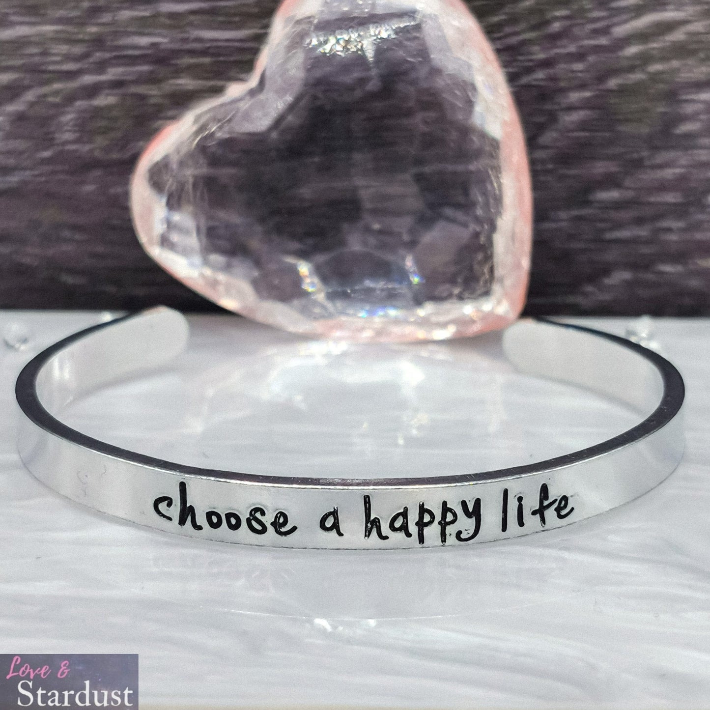 CHOOSE A HAPPY LIFE Cuff Bracelet