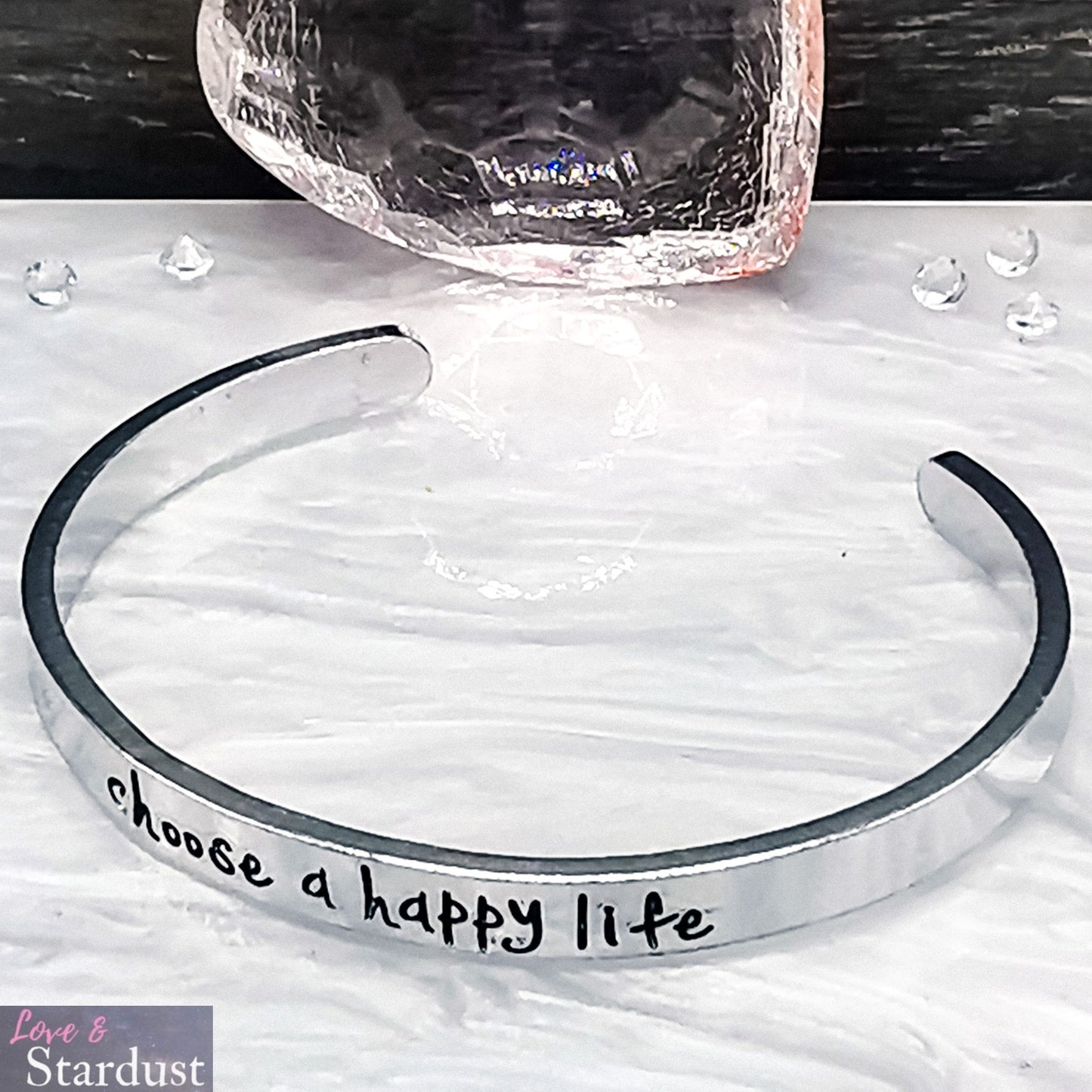 CHOOSE A HAPPY LIFE Cuff Bracelet