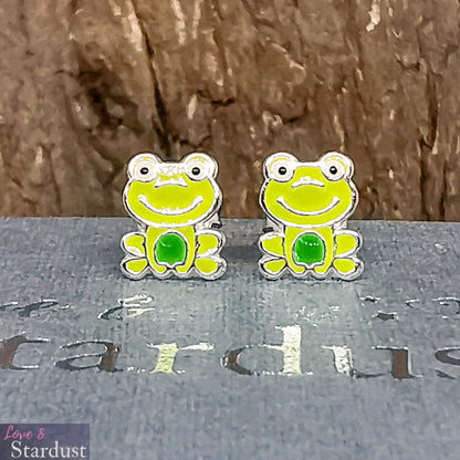 FROG Sterling Silver & Enamel Earrings