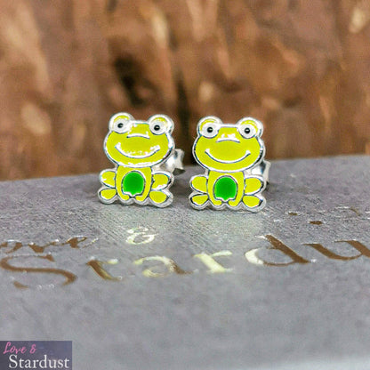 FROG Sterling Silver & Enamel Earrings