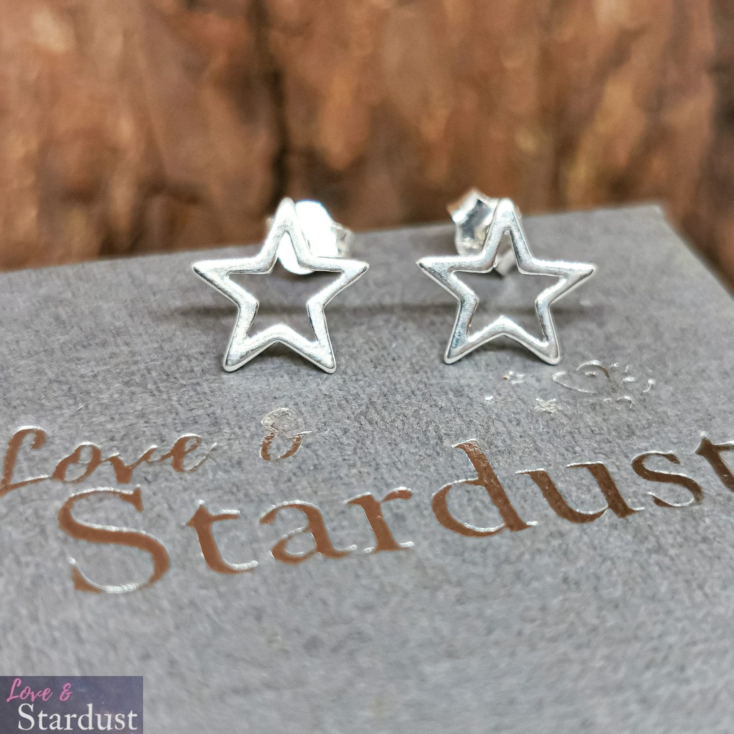 OPEN STAR Sterling Silver Earrings