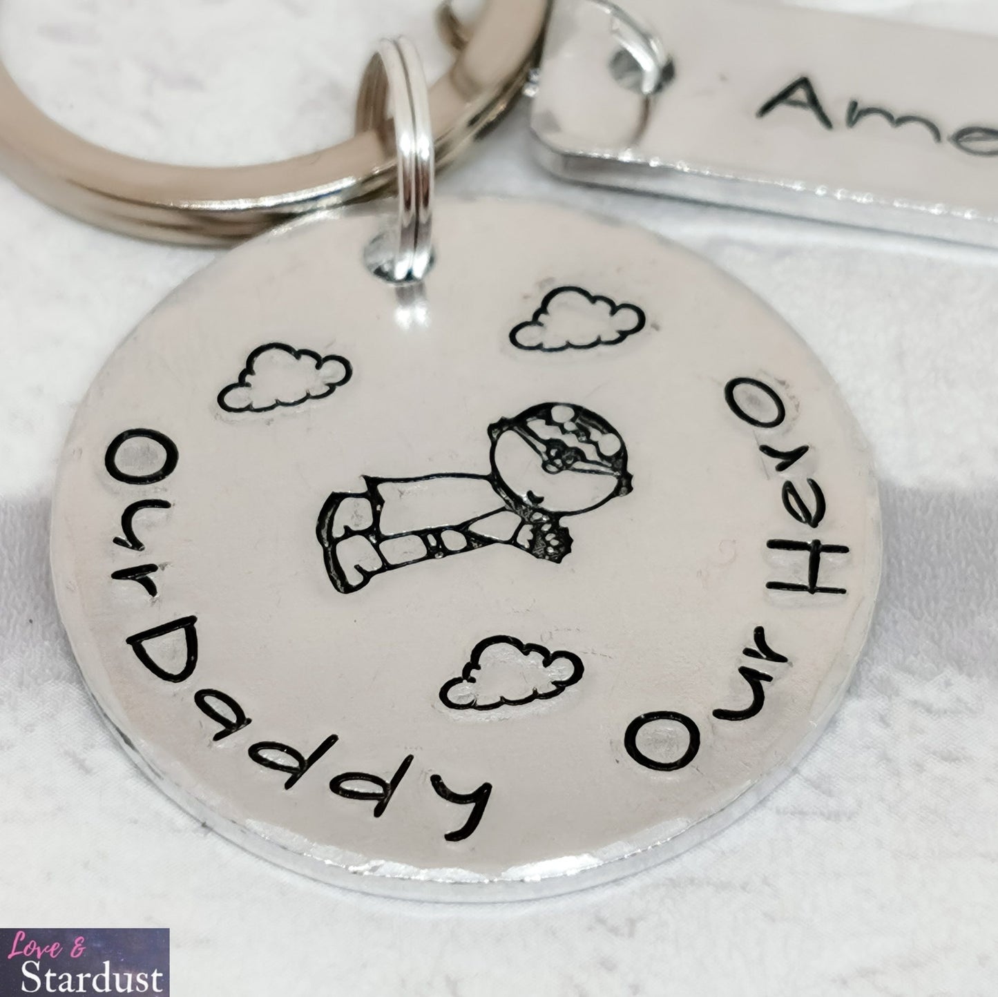 DADDY/GRANDAD SUPERHERO Personalised Keyring