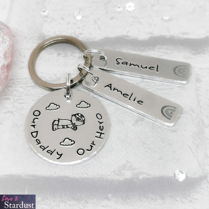 DADDY/GRANDAD SUPERHERO Personalised Keyring