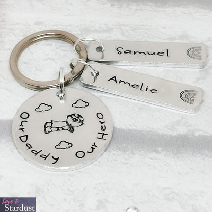 DADDY/GRANDAD SUPERHERO Personalised Keyring