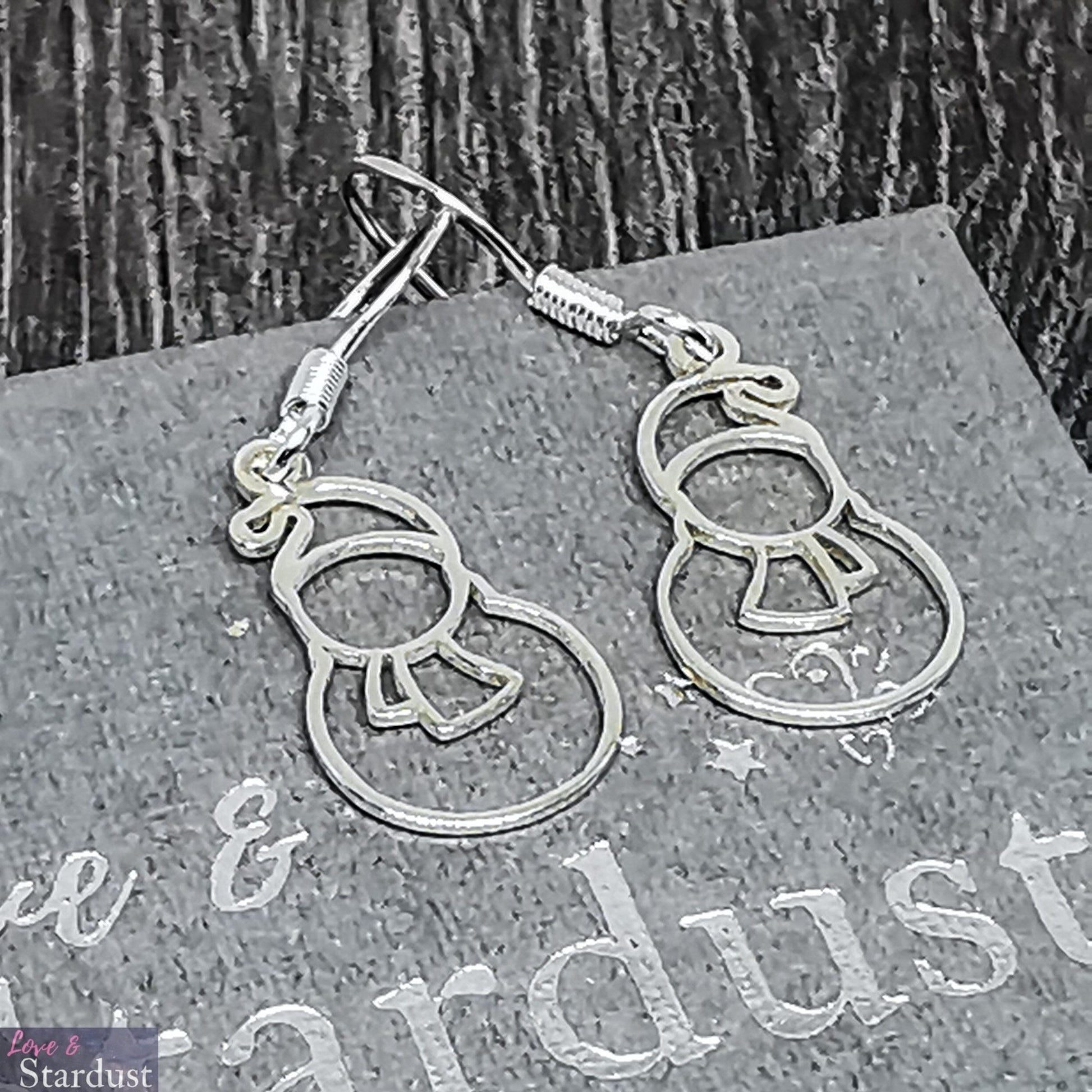 Sterling Silver Snowman Earrings Christmas Jewellery