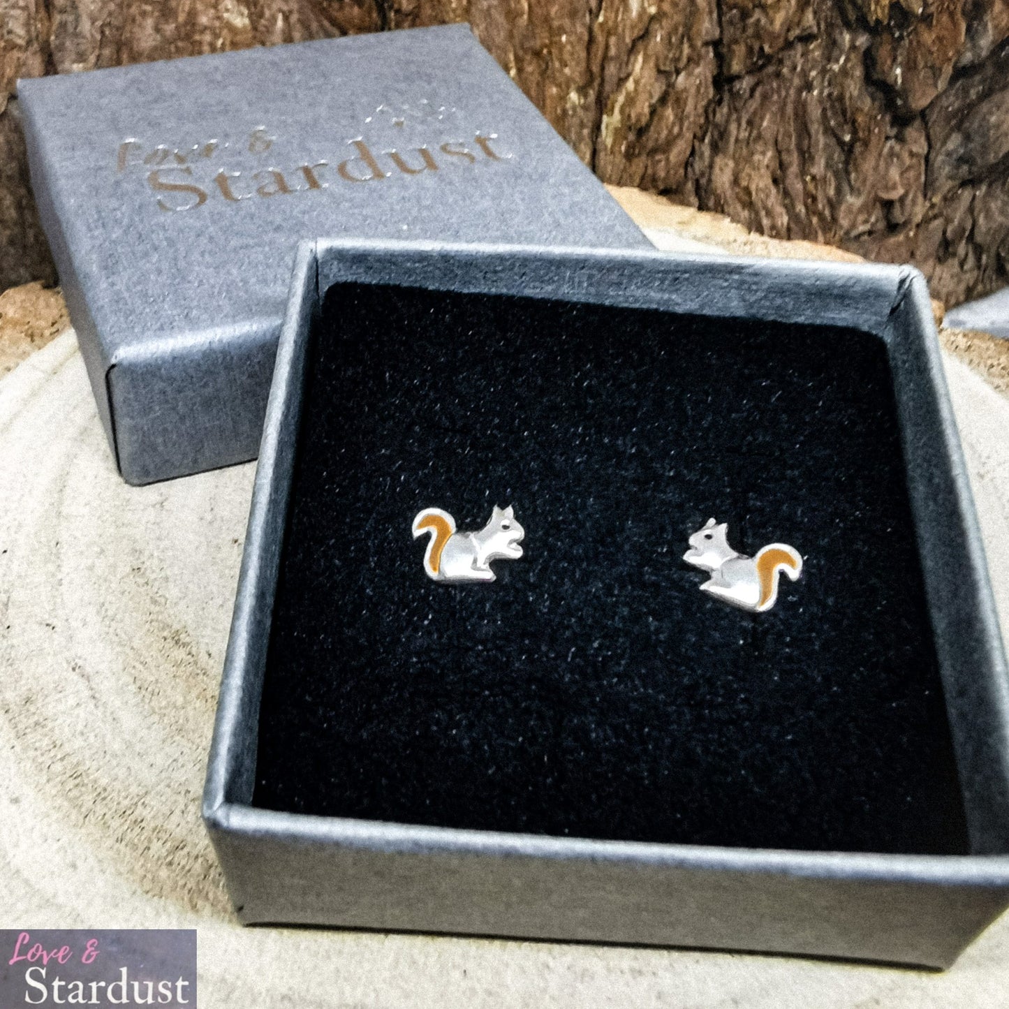 SQUIRREL Sterling Silver & Enamel Earrings