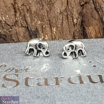 TINY ELEPHANT Sterling Silver Earrings