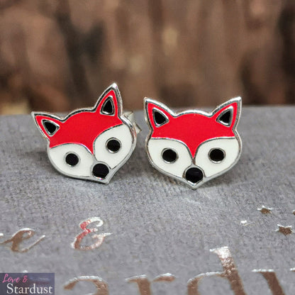 FOX Sterling Silver & Enamel Earrings