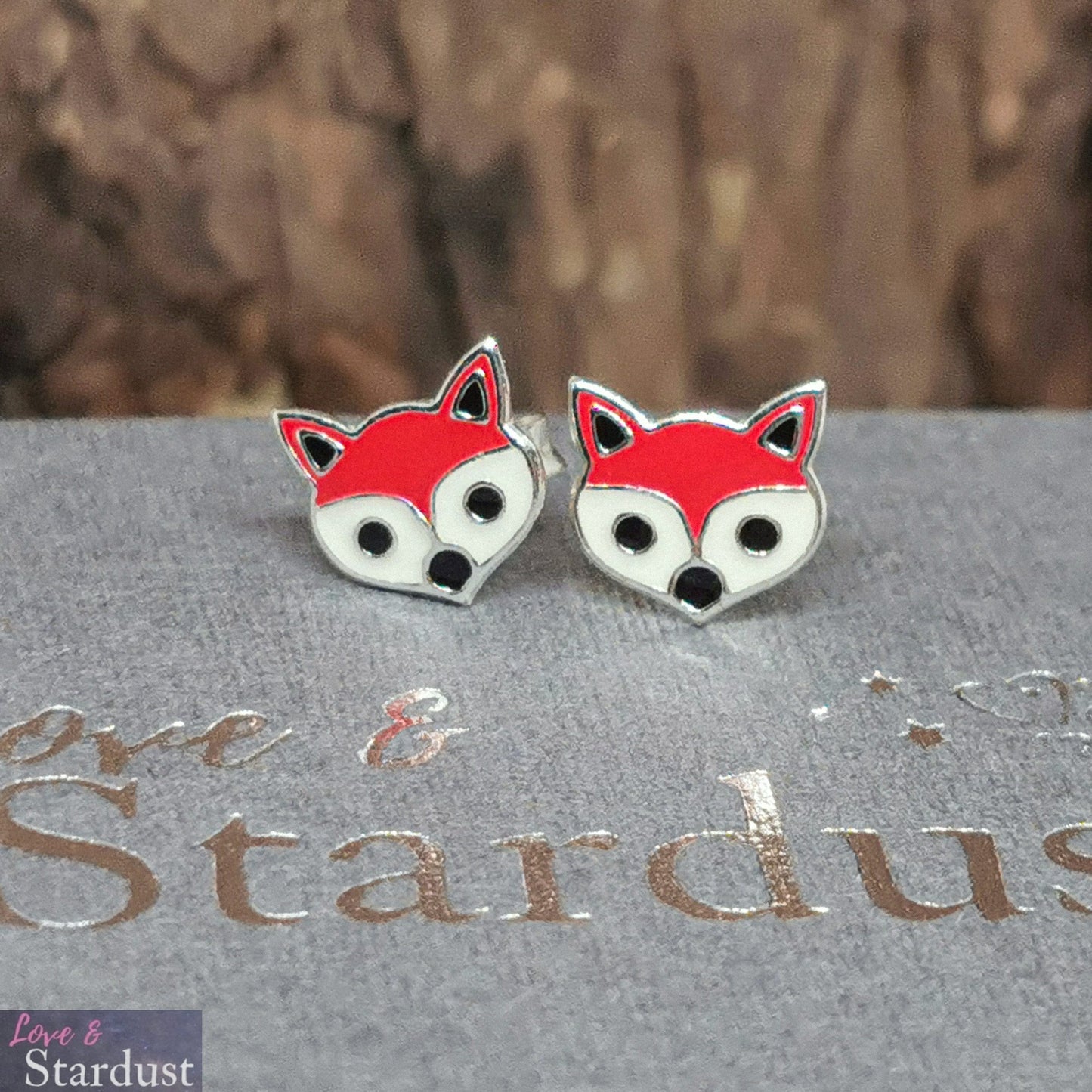 FOX Sterling Silver & Enamel Earrings