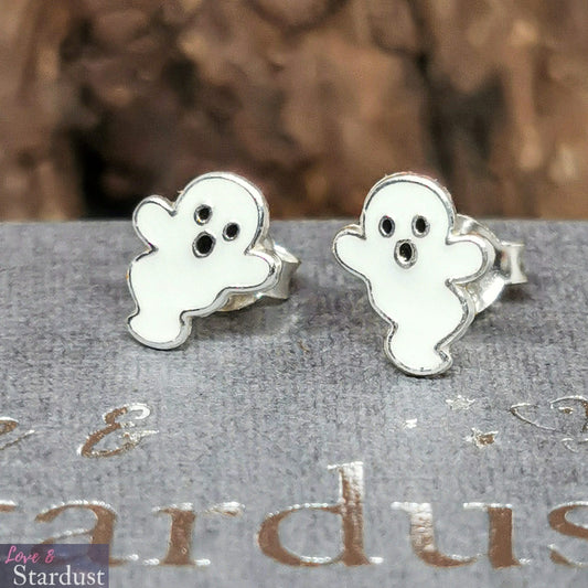 GHOST Sterling Silver & Enamel Earrings