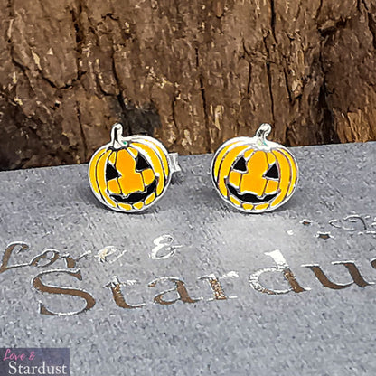 PUMPKIN Sterling Silver & Enamel Earrings