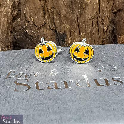 PUMPKIN Sterling Silver & Enamel Earrings