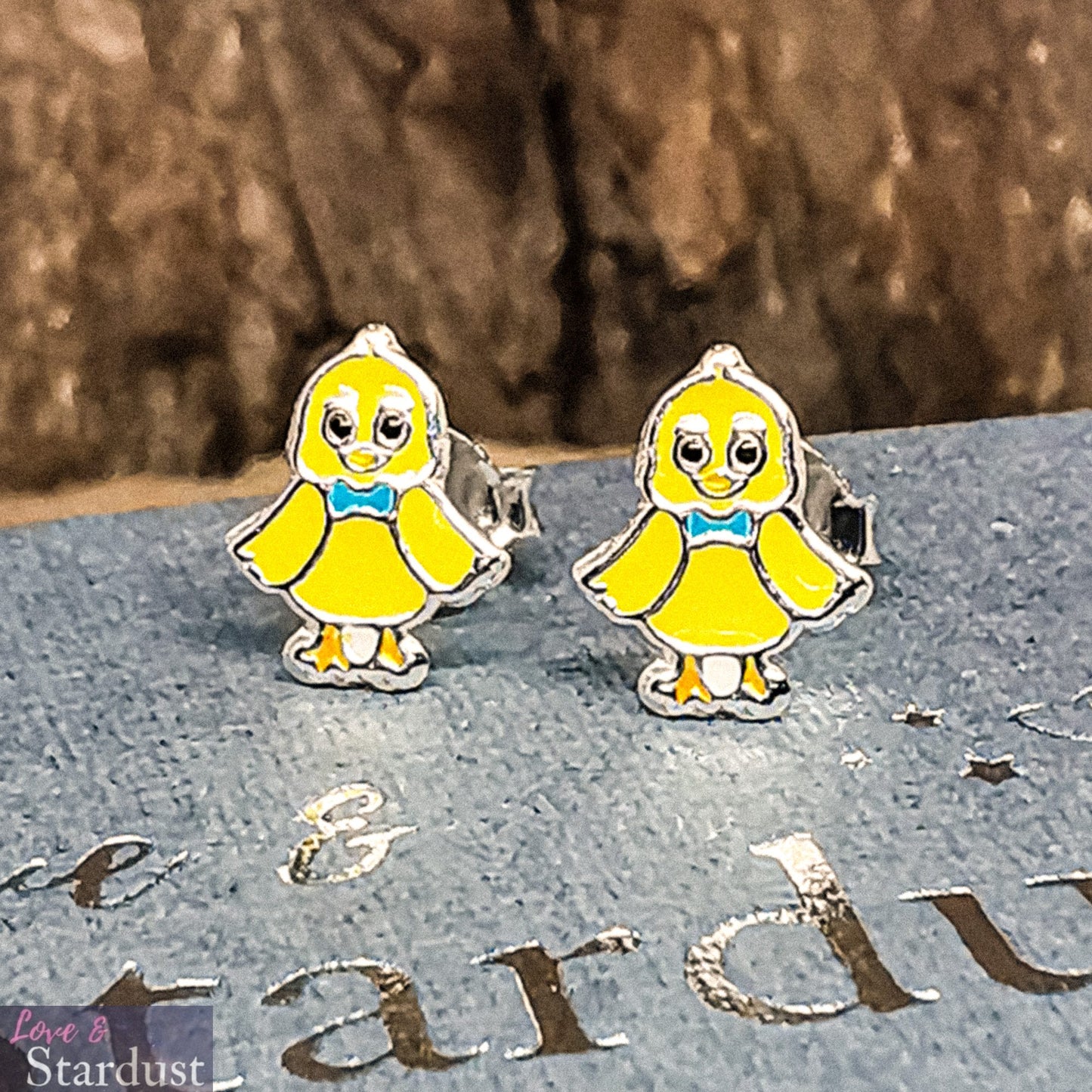 LITTLE CHICK Sterling Silver & Enamel Earrings