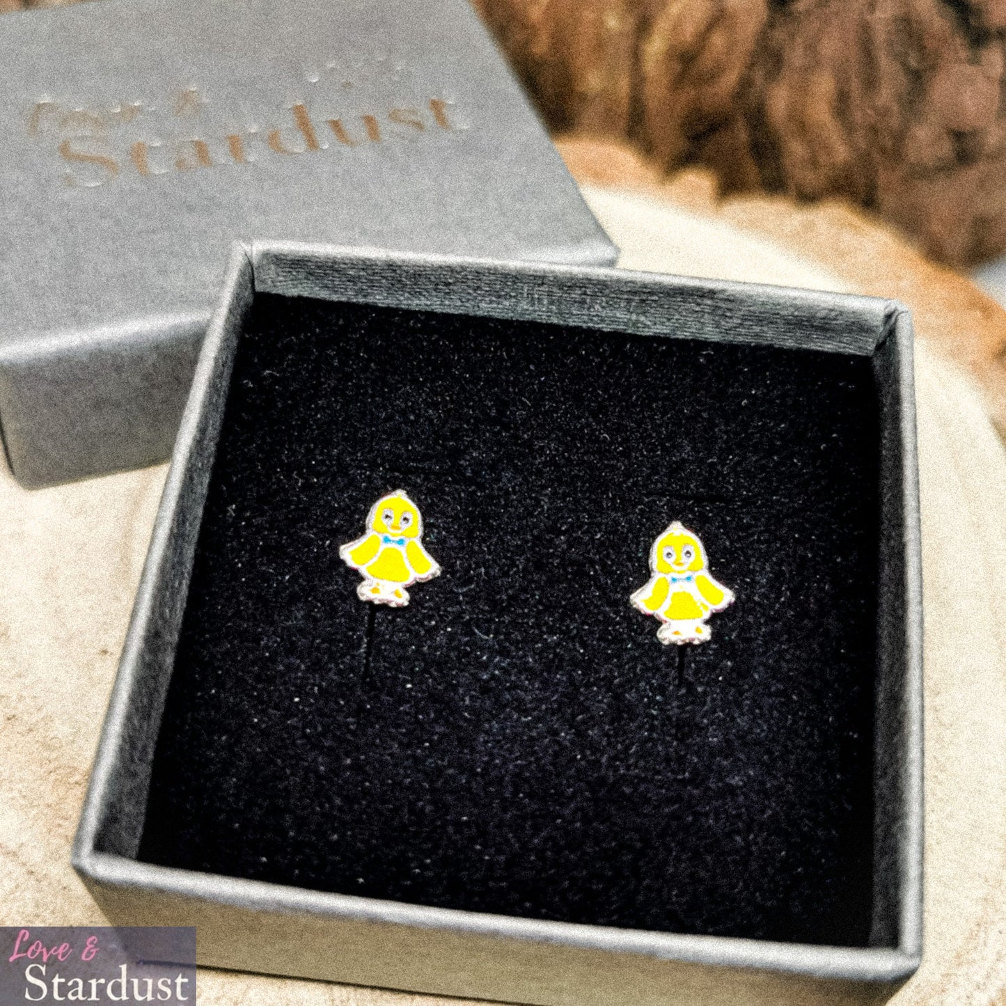 LITTLE CHICK Sterling Silver & Enamel Earrings