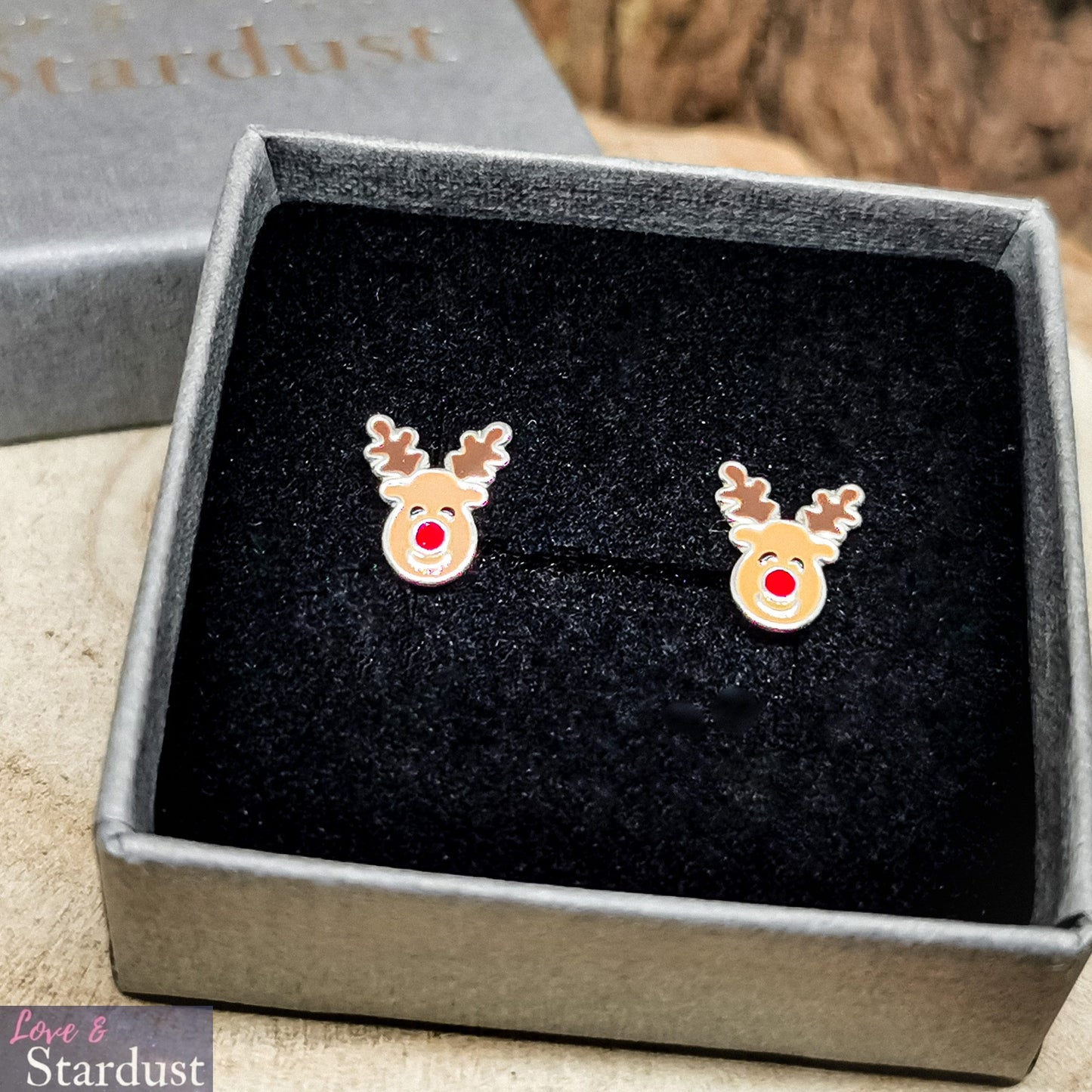 REINDEER Sterling Silver & Enamel Earrings