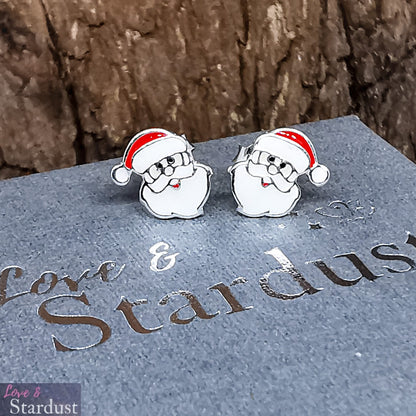 SANTA CLAUS Sterling Silver & Enamel Earrings