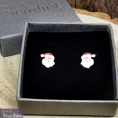 SANTA CLAUS Sterling Silver & Enamel Earrings