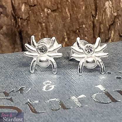 SPIDER Sterling Silver & CZ Earrings