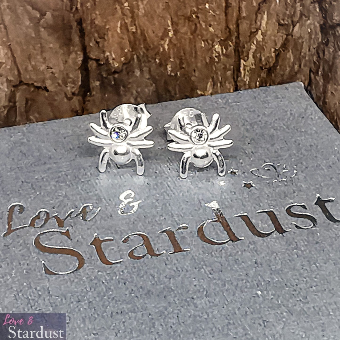 SPIDER Sterling Silver & CZ Earrings