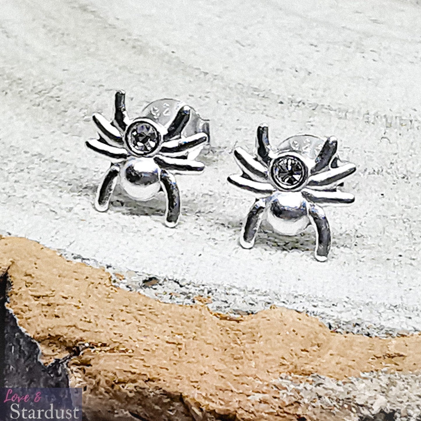 SPIDER Sterling Silver & CZ Earrings