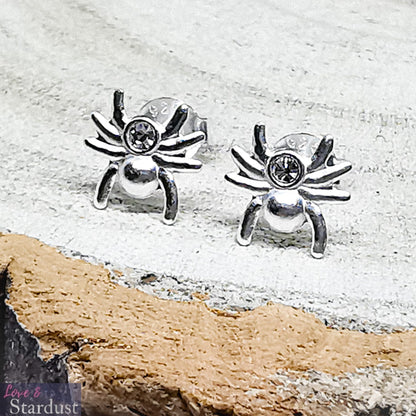 SPIDER Sterling Silver & CZ Earrings